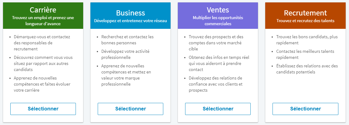 Comptes premium LinkedIn